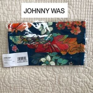 JOHNNY WAS NEW Green Orange Floral Print Cotton Face Mask